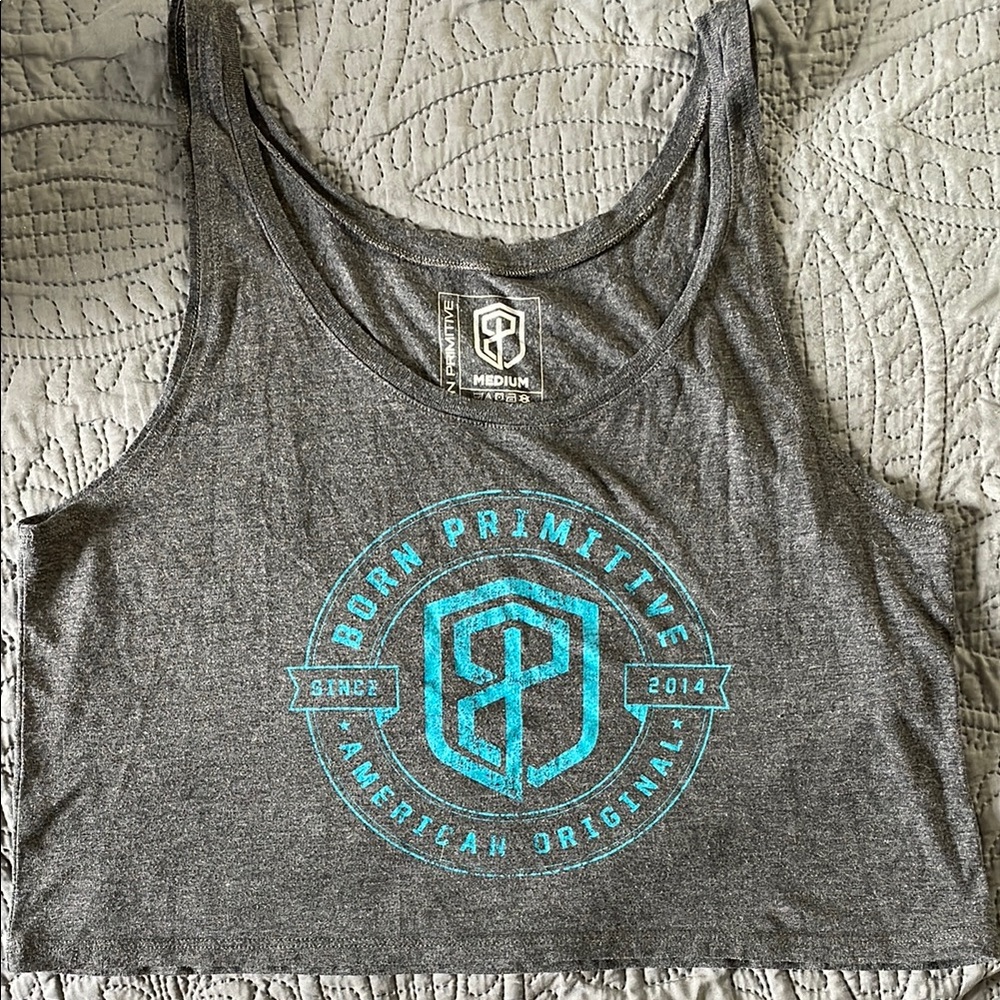 Born Primitive Gray Crop Tank Top